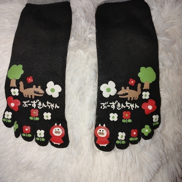 NWOT 5 toe's socks w colorful animals, trees and flowers - Picture 2 of 8